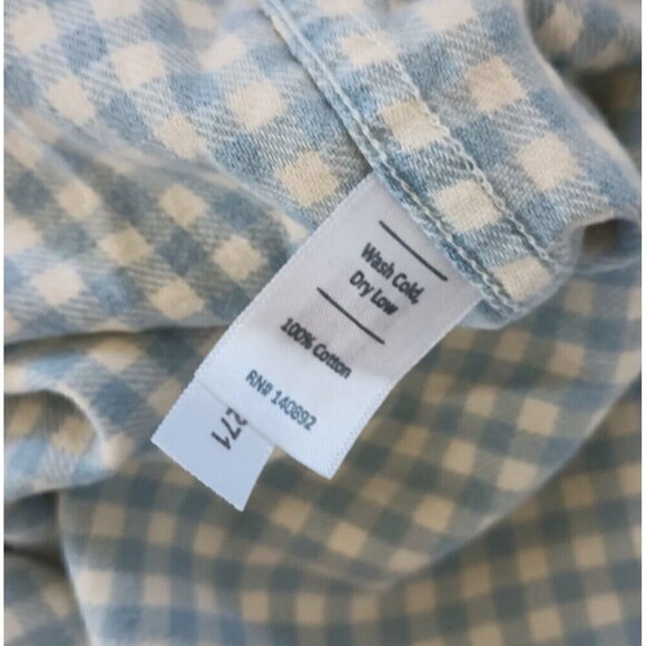 Marine Layer Women's Flannel Blue Gingham Button Up Shirt Size L Long Sleeve - Picture 5 of 8